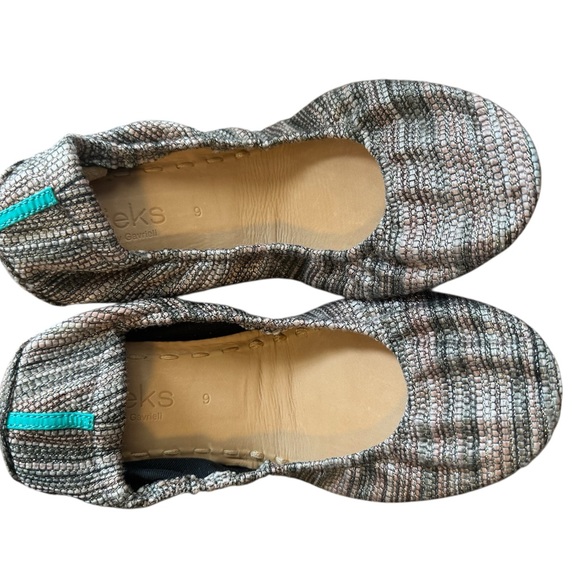 Tieks By Gavrieli Ballet Flats Size 9 Woven Desert Tan Striped - Picture 1 of 3